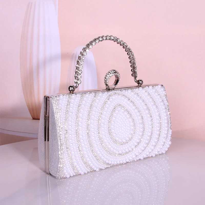 Fashion Dinner Clutch Bag Women Shinying Bling Rhinestone Evening Bag Luxury Pearl Diamonds Buckle Handbag Wedding Party Pouch W260319 - view 3