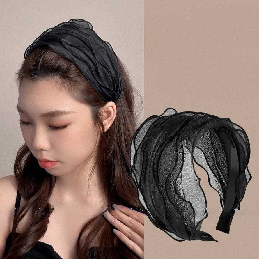 Wide Women Hairband Solid Lace Turban Solid Elastic Hair Bands Hair Accessories Headband for Women Girls Headdress Dropship Gift H260319
