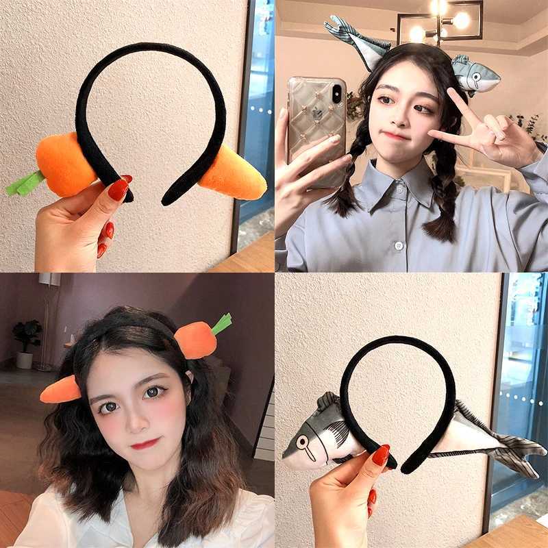 Funny Carrot Headband for Women elegant Salted Fish Wear it when washing your face and going out Hairband Fashion Girl Headwear H260319