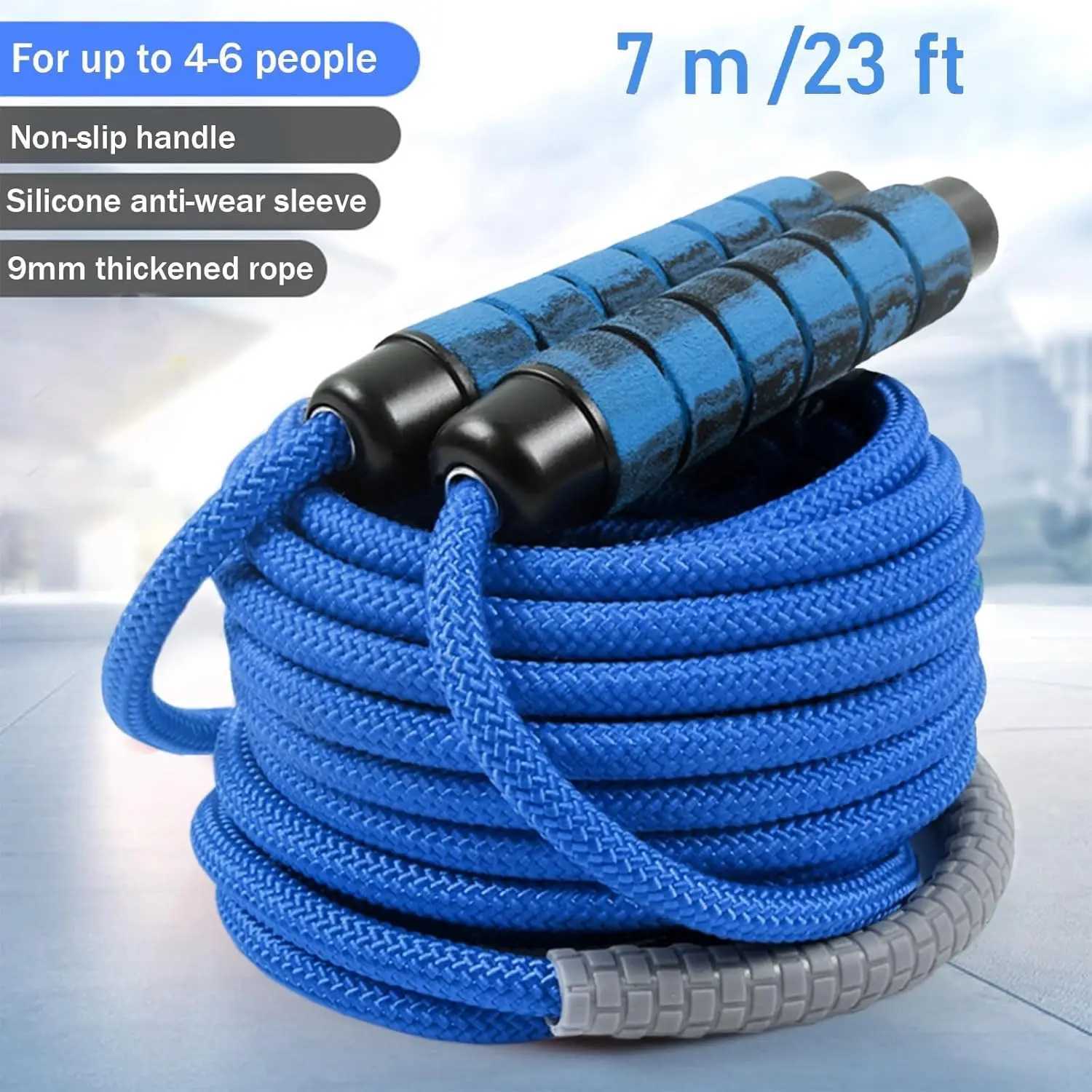 Adjustable 23ft Long Jump Rope for Kids and Adults Double Dutch Skipping Rope with Durable Nylon Core and Smooth Rotation M260319