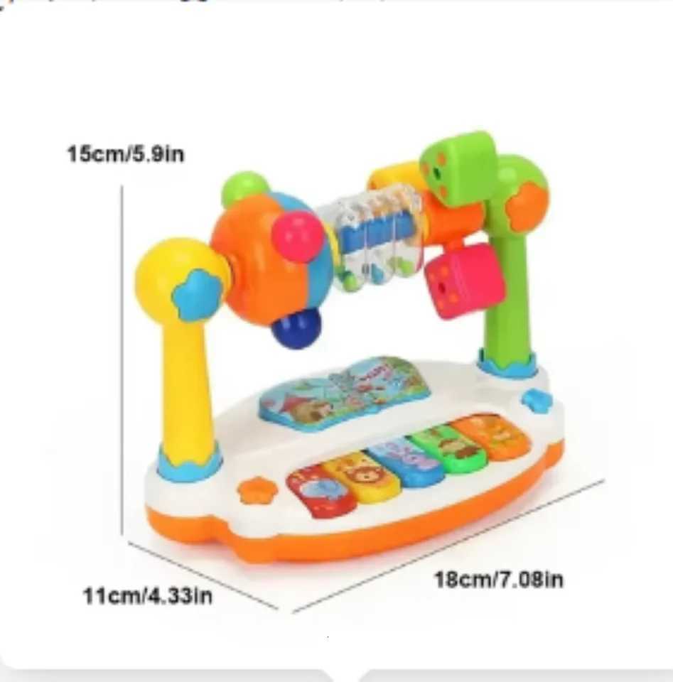 Baby Piano Toys Kids Rotating Music Piano Keyboard With Light Sound Musical Toys For Toddlers Early Educational Music Toy Gifts Y260319