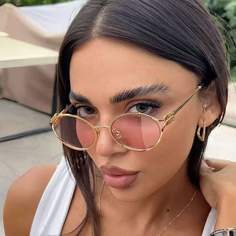 Summer New Oval Sunglasses With An Ins-Style High-End Look, Fashionable Women's Eyewear For Online Influencers Chunjinqiuli