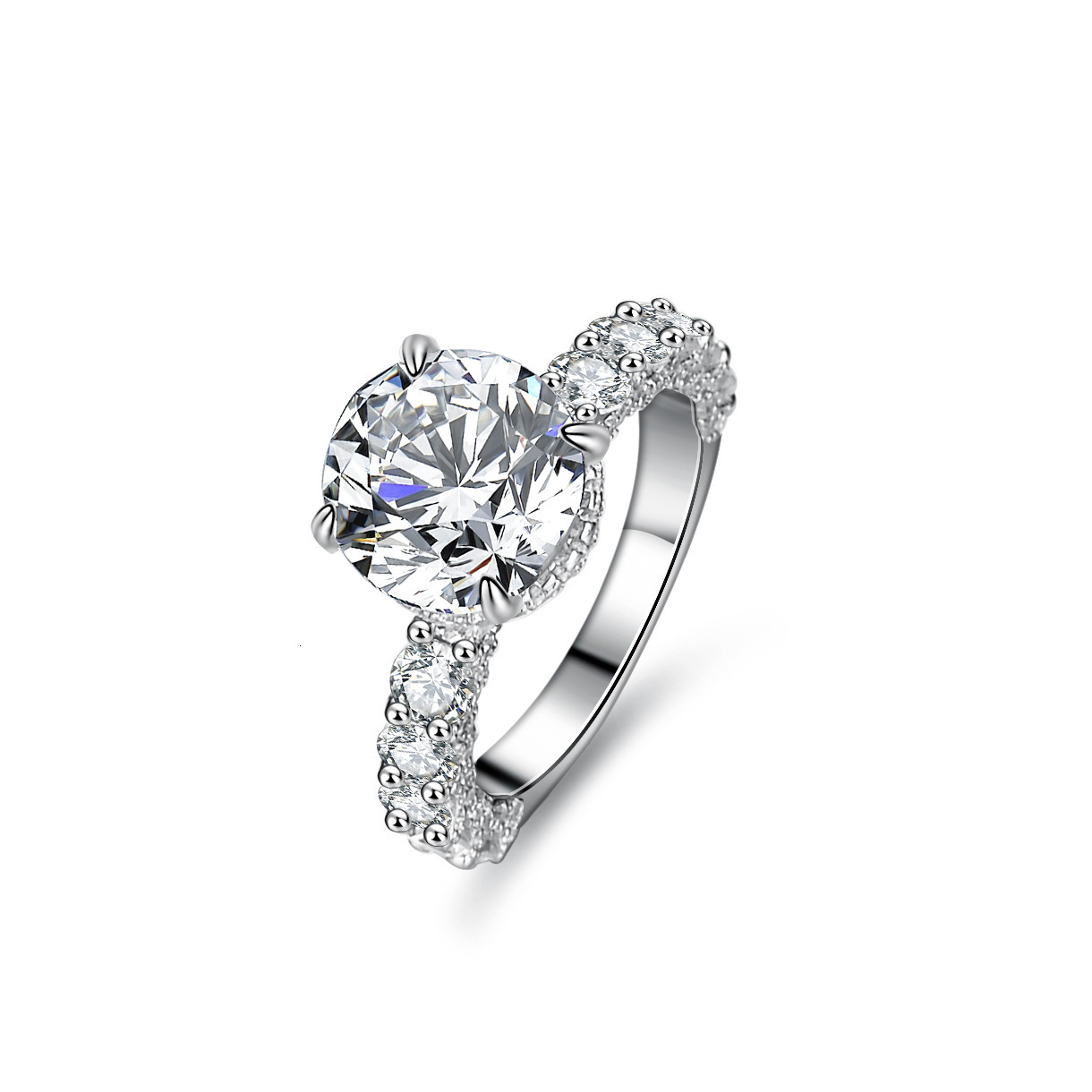 Moissanite ring for women, four-prong simulated diamond ring, wedding moissanite, finely crafted, direct from the factory