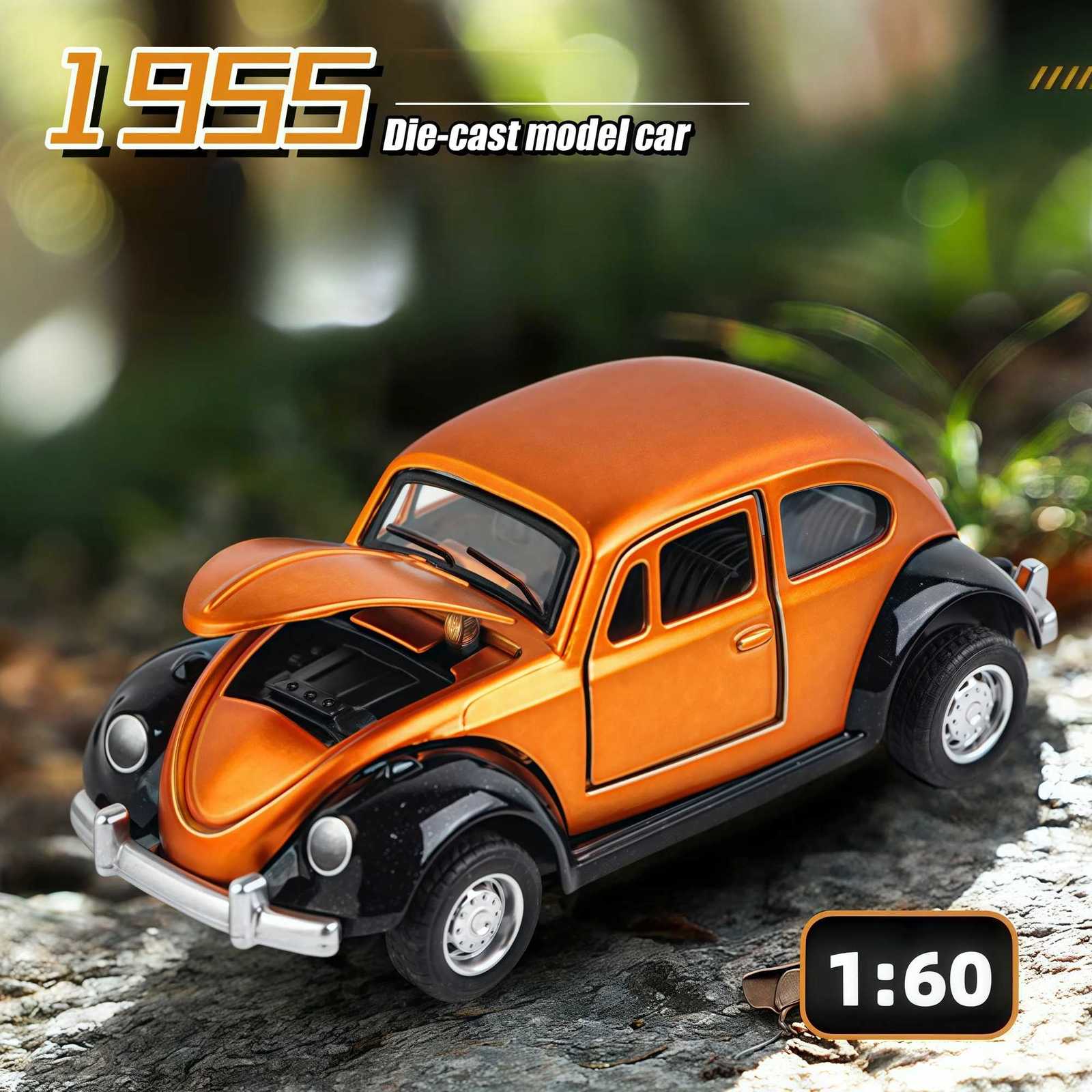 Beetle Classic alloy car model mini simulation three-door pull-back alloy car toy birthday gift for adults and kids 160 scale Y260319