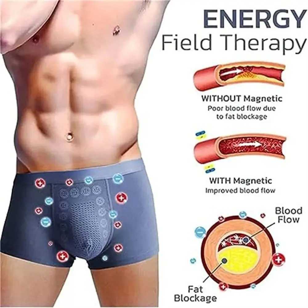 Breathable Magnetic Therapy Mens Underwear Polyester Fibre Mens Long-Lasting Underwear for Male Growth Tightening Delaying D2603191