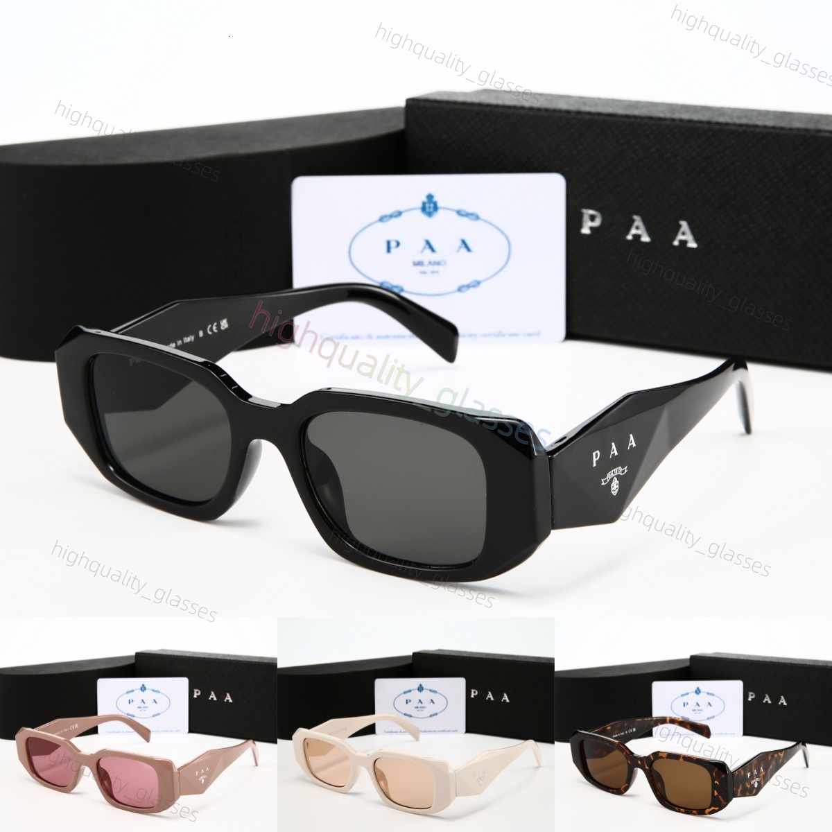 With Box Luxury Sunglasses Tortoise Shell Frame Warm Brown Lens Designer Sunglasses Triangular Signature Glasses Women Men UV400 Protection Sunglasses