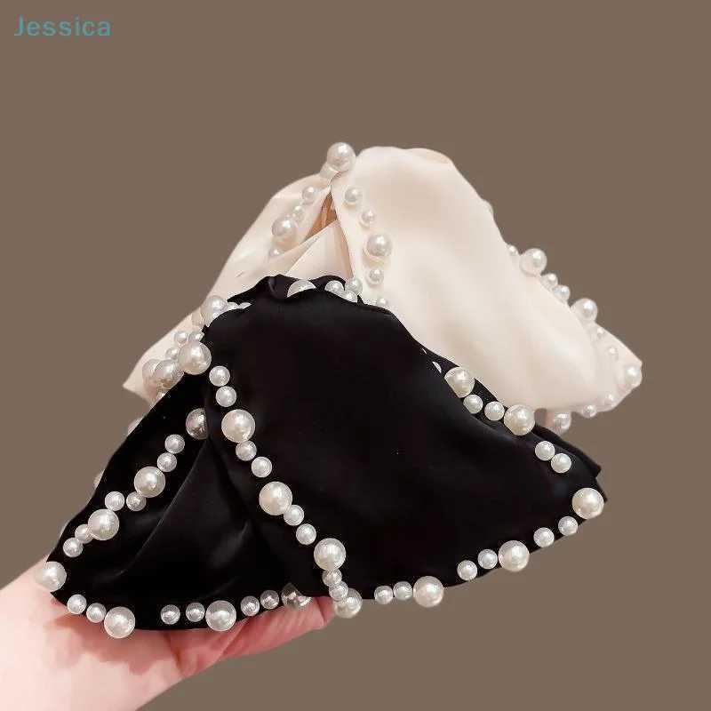 French Satin Large Bow Hair Clip Sweet Womens Shark Clip For Ponytails H260319
