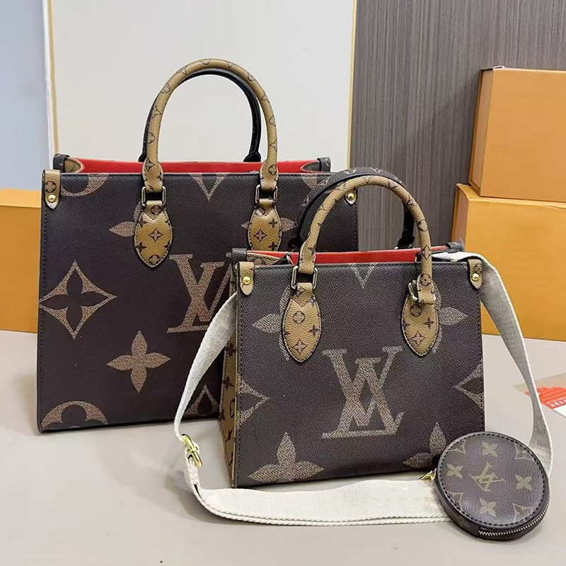 10A Designer Bag Diane baguette bag Luxury Onthego Tote bag Printed Brown Shopping Handbag Luxury Printed Leather Relief Underarm Bag Popular Vintage Postman Bag