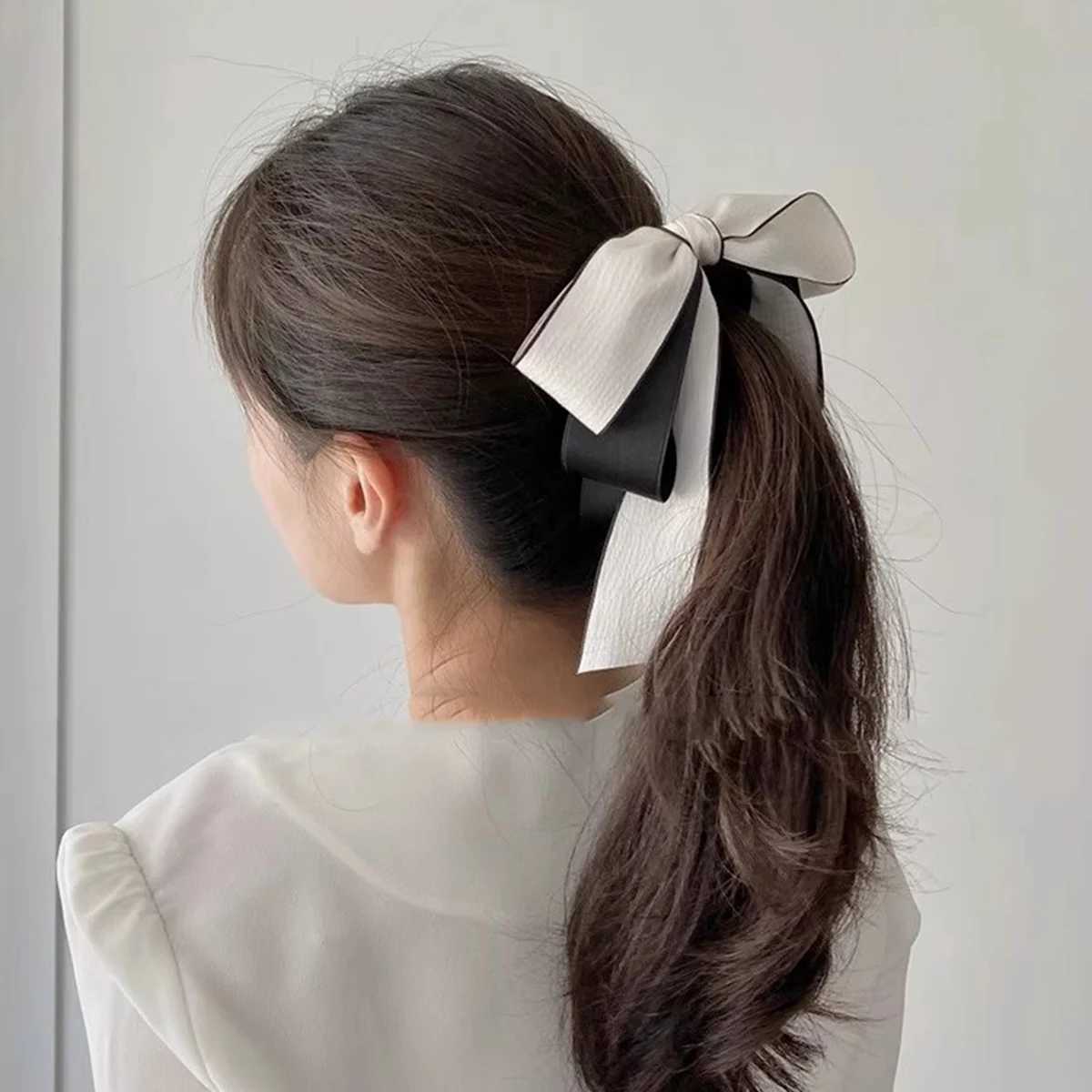 Lystrfac New Bow Hairgrps Hair Claw Bow Hair Clips for Women Girls Back Head Hairpin Horsetail clip Fashion Hair Accessories H260319