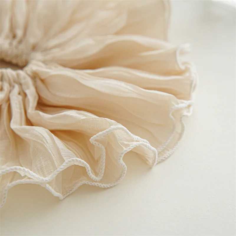Oversize Ruffled Lace Scrunchies Elastic Hair Bands Women Girls Double-layer Pleated Ponytail Hair Ties Ropes Hair Accessories H260319