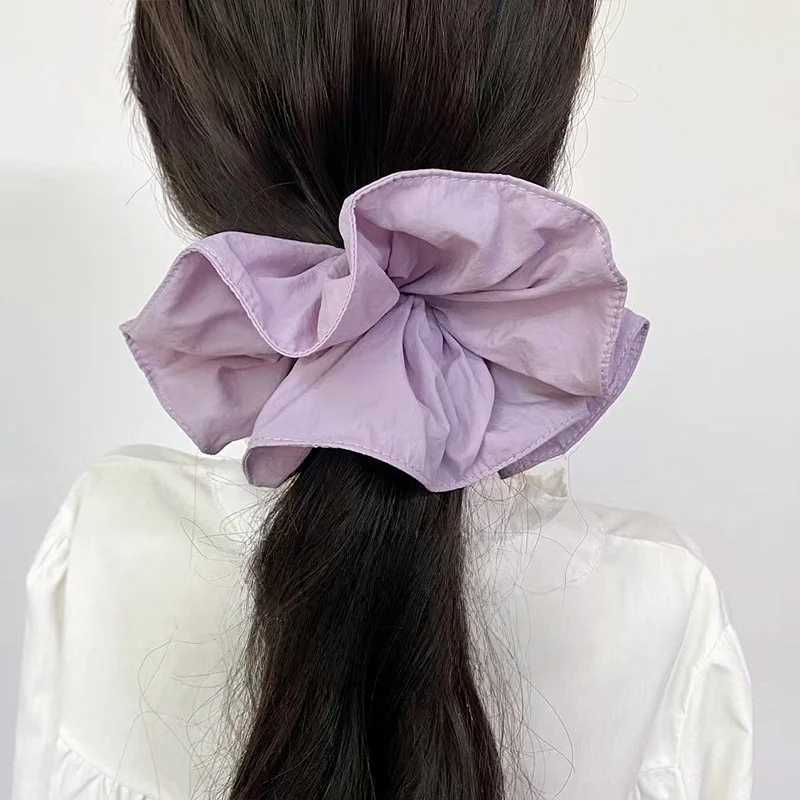 1PC C-Shaped Klein Blue Morandi Color Series Minimalist Solid-Color Ruched Large Scrunchie - Stylish Elegant Niche Hair Tie H260319