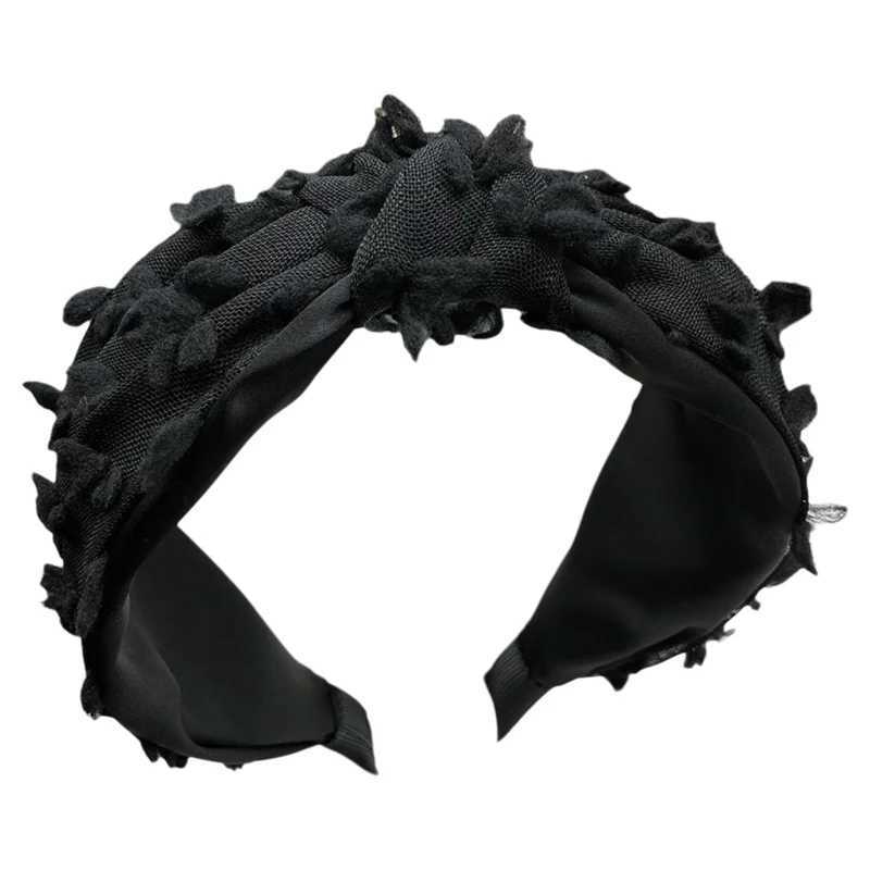 Original design Black hair clip headband for women new adult fashion hair tie headband with wide edge compression headband H260319