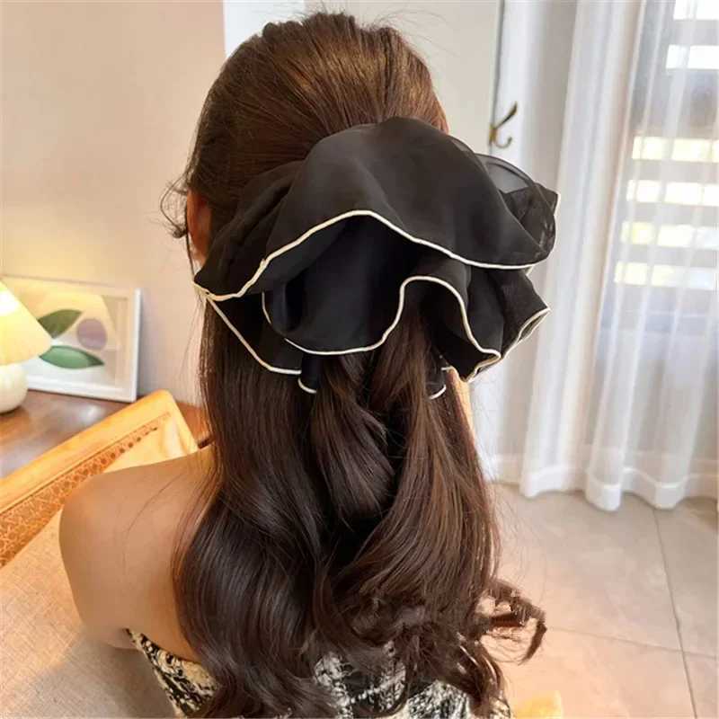 Fairy Oversized Scrunchies Elastic Hair Bands Ponytail Holder Rubber Hairband Elegant Hair Rope Tie for Women Hair Accessory H260319