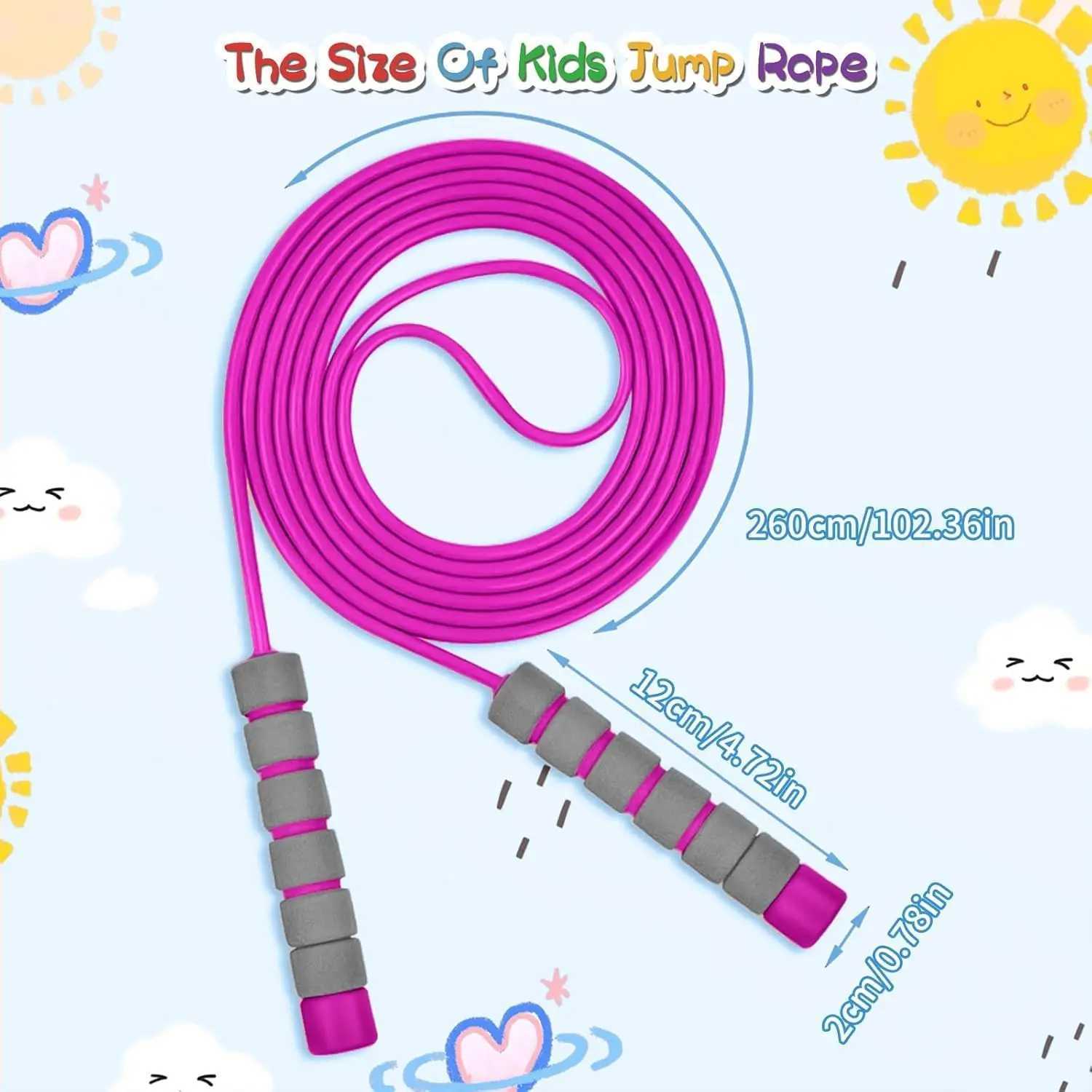 Adjustable Jump Rope for Kids and Adults with Soft Foam Handles for Outdoor Fitness Exercise M260319