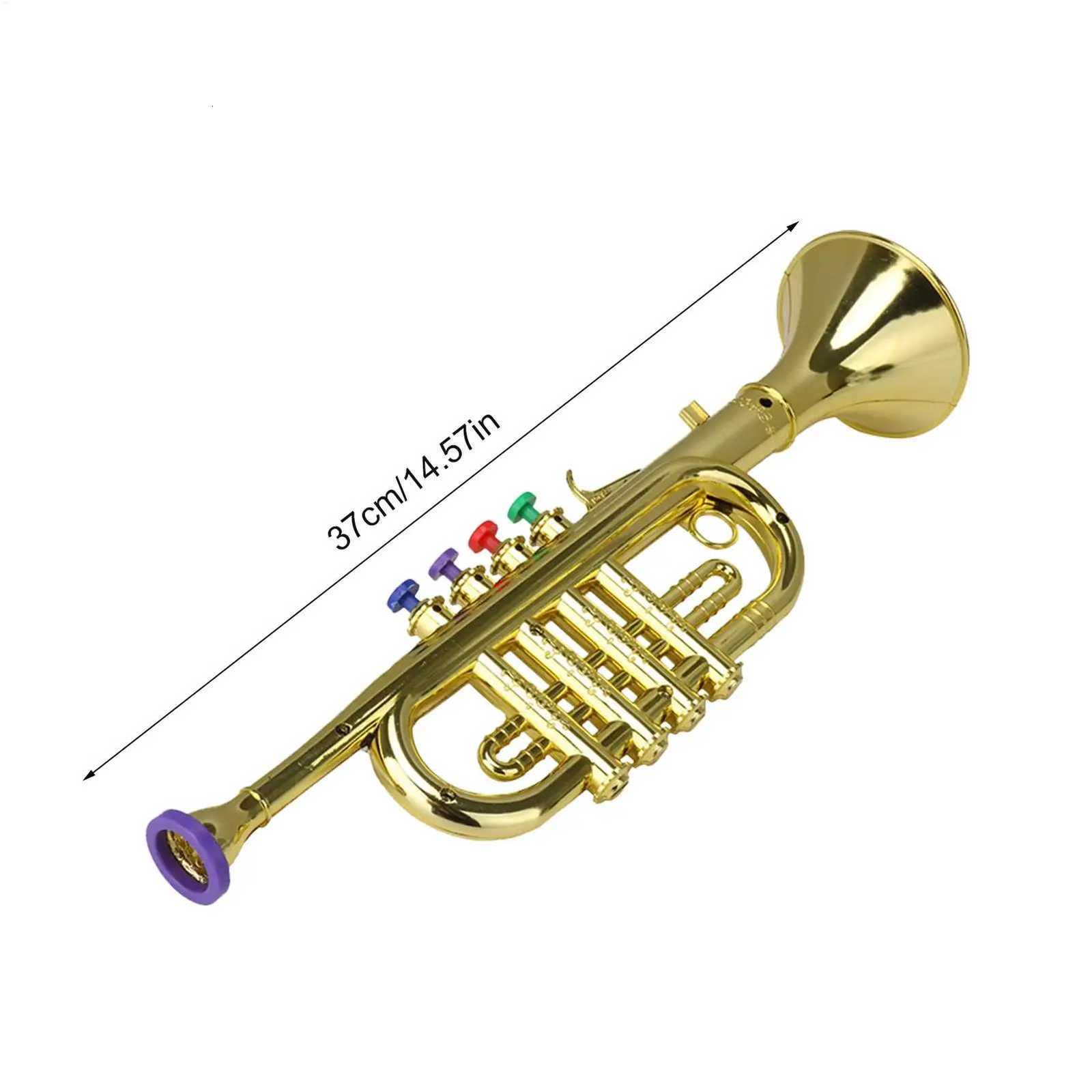 Kids Trumpet Childrens Preschool Music Inspire Toys Horn Musical Instrument with 4 Color Keys Fun Music Toy for Children Y260319