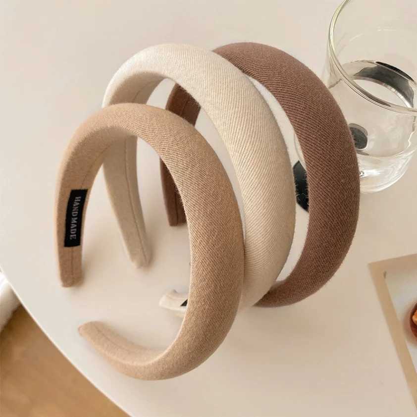 New Grey Headbands Retro Knitted Bow Wool Wide Hair Band for Woman Girl Elegant Hair Hoop Lady Winter Fashion Hair Accessories H260319