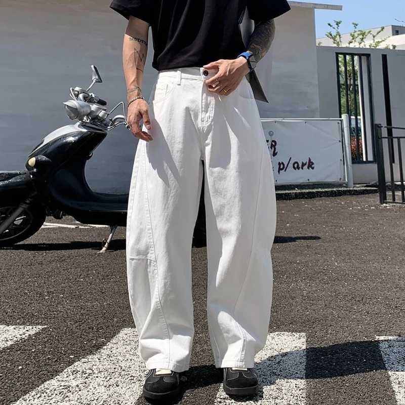 Mens Baggy Lantern Wide Leg Jeans Vintage Washed Denim Pants Loose Streetwear Casual Trousers for Spring Autumn Daily Outdoor M260319