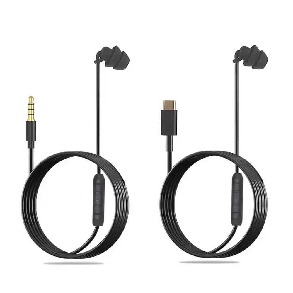 35mm Single Side Earbud Headsets Retractable Wired Headset No Microphone Mono Earplugs Wired Headset USB C Single Headphones D260319
