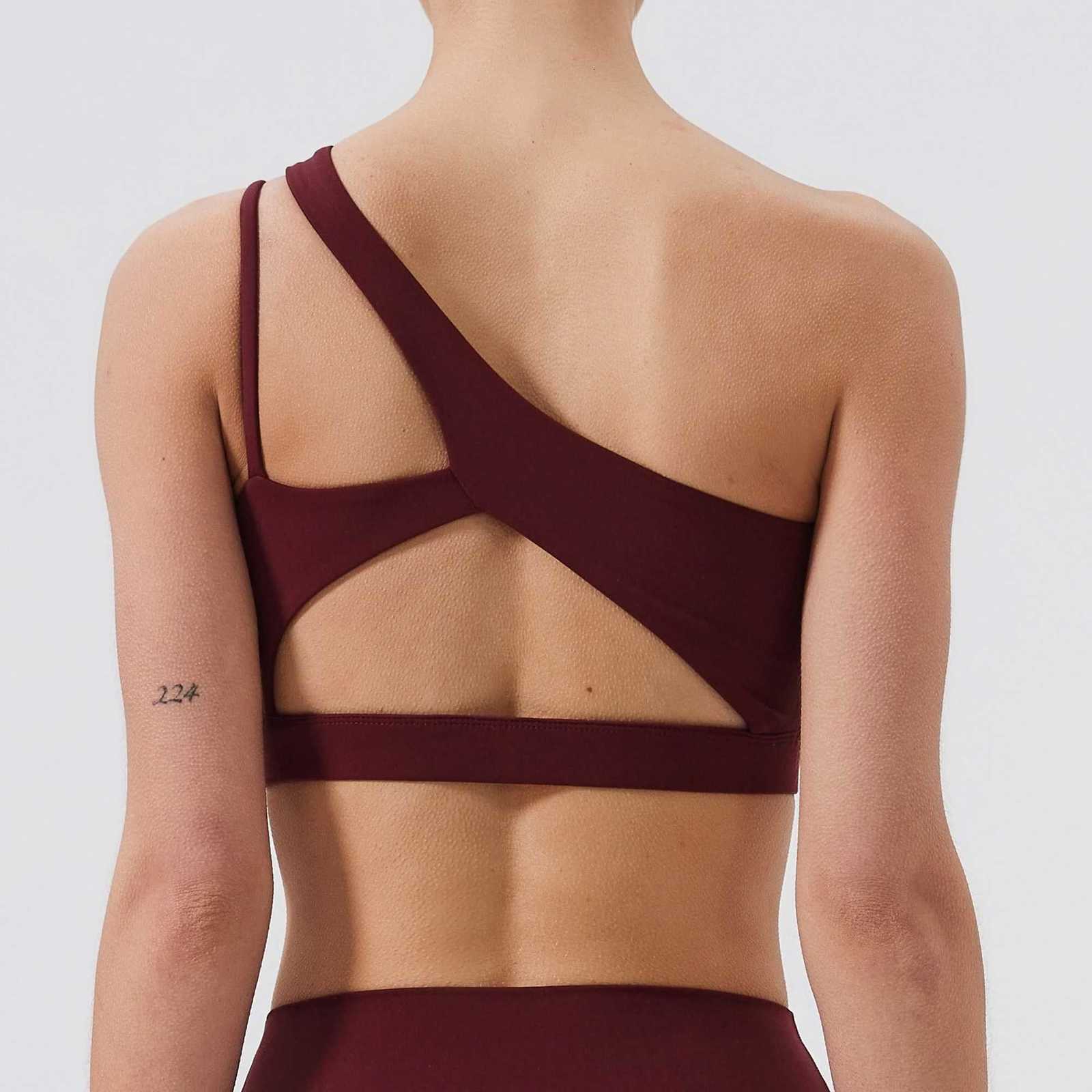 Women Sports Bra Push Up Fitness Bras One Shoulder Shockproof Yoga Bra Breathable Gym Yoga Running Bra Sexy Vest Z20260319