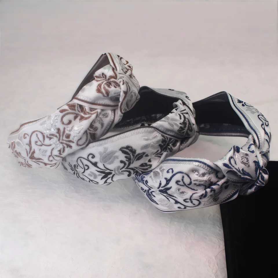 Embroidery Fabric Knot Hairbands For Women Girls Wide Headbands Fashion Hair Hoops Female Hair Bands Headwear Hair Accessories H260319