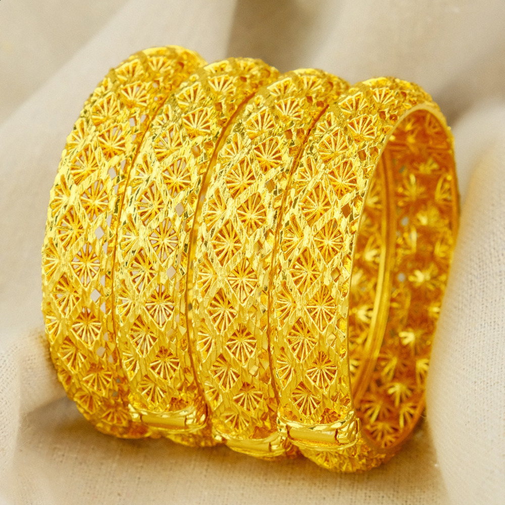 Dubai 24K Womens Bracelet Luxury Jewelry Designer Indian Bracelet Arab Wedding250807