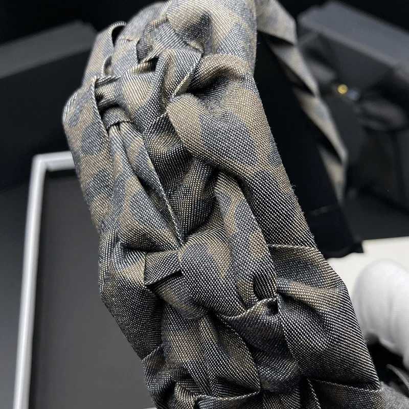 Retro woven hairpin headband for women with high skull top adult daily wide edge hair compression face wash headband H260319