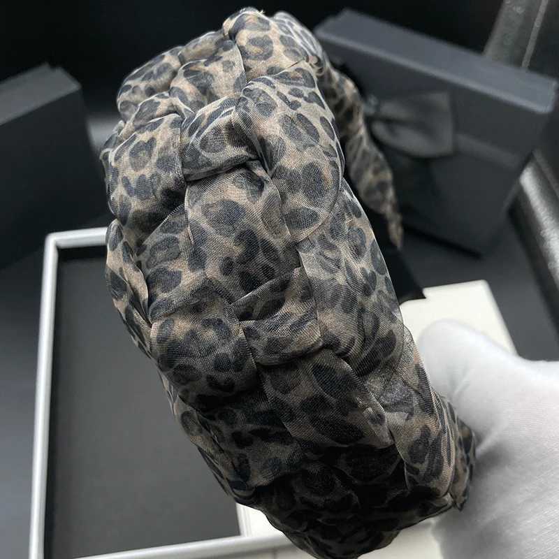 Leopard print headband for women with high skull top Western style wide edge pressed hair face wash headband H260319