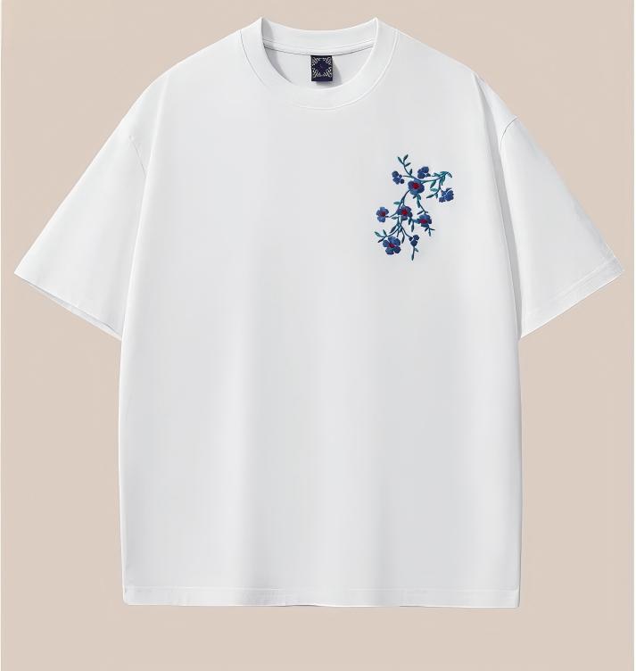 Embroidery T Shirt Men Phoenix Vintage Graphic Tees Harajuku Cotton Short Sleeve Chinese Hip Hop T Shirt Women Summer Fashion