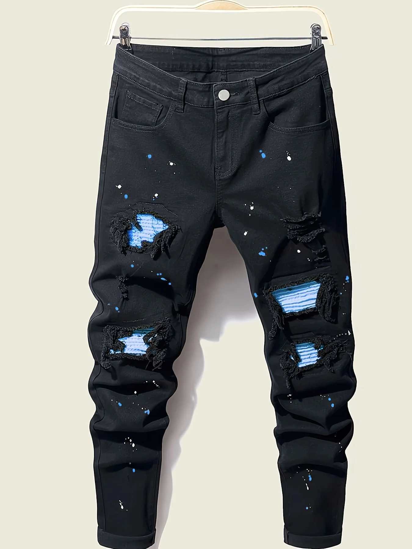 Mens Splash-Ink Patchwork Jeans M260319