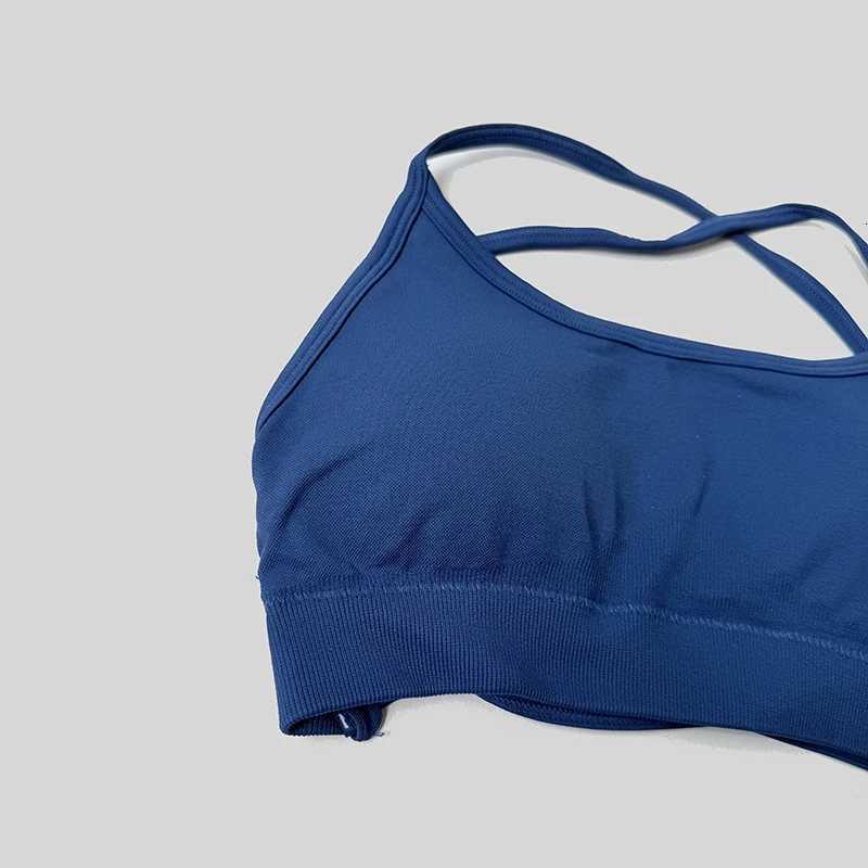 Backless Sports Bra Women Seamless Impact Yoga Top Bra Padded Gym Crop Top Stretchy Breathable Fitness Sports Top Z20260319