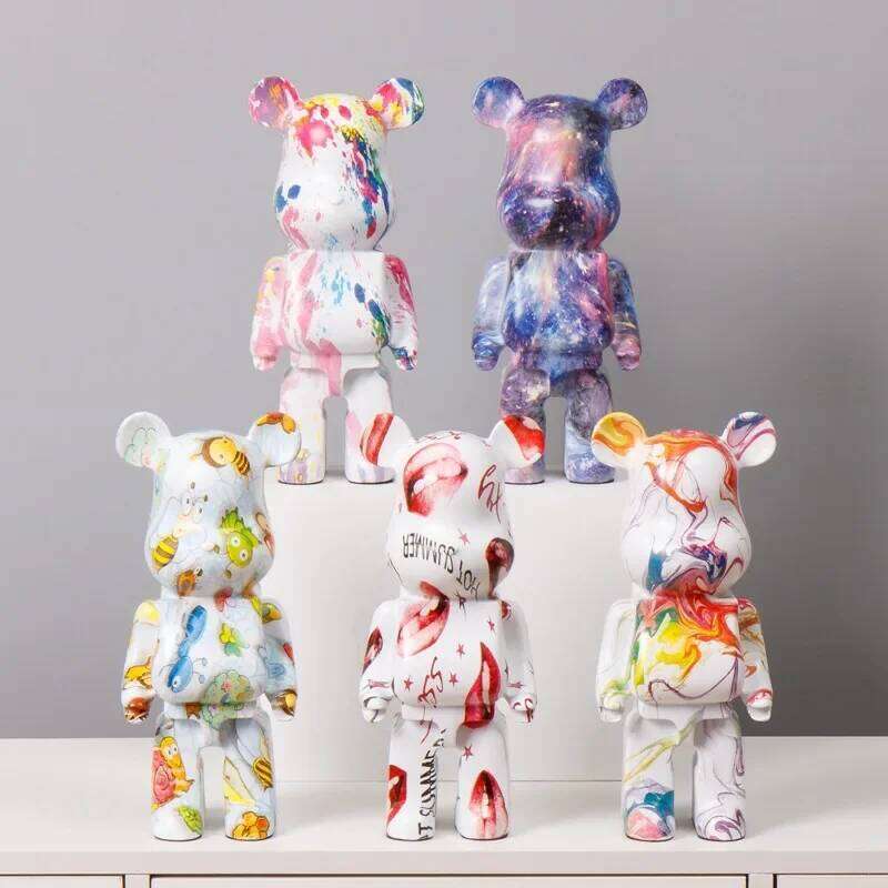 28cm Aesthetic Figure Ceramics Saving Pot Statue Violent Bear Figurine Sculpture Luxury Livingroom Decoration Home Ornament 26W0319
