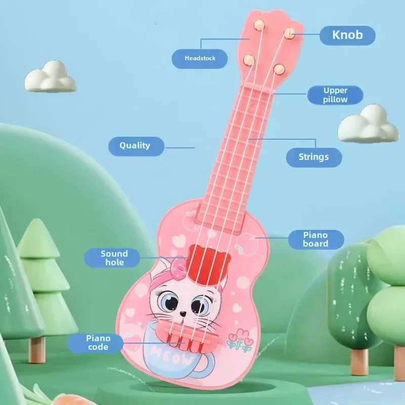 Children Ukulele Musical Toys 4 Strings Small Guitar Montessori Education Instruments Music Toy Musician Learning Gift Y260319