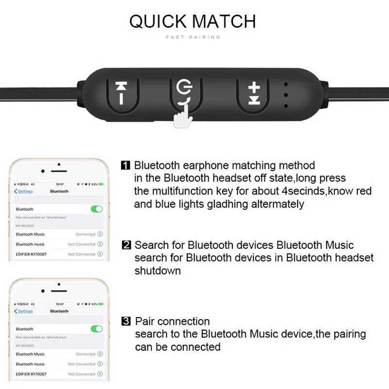 XT11 sports magnetic Bluetooth earphone in ear wireless neckband headphones stereo music headset with mic for samrtphones D2603191
