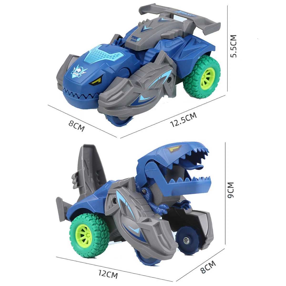 Dinosaur Car Deformation Car Toys Inertial Sliding One Step Action Collision Transform Mini Tyrannosaurus Rex Vehicles Toy Kids Y260319