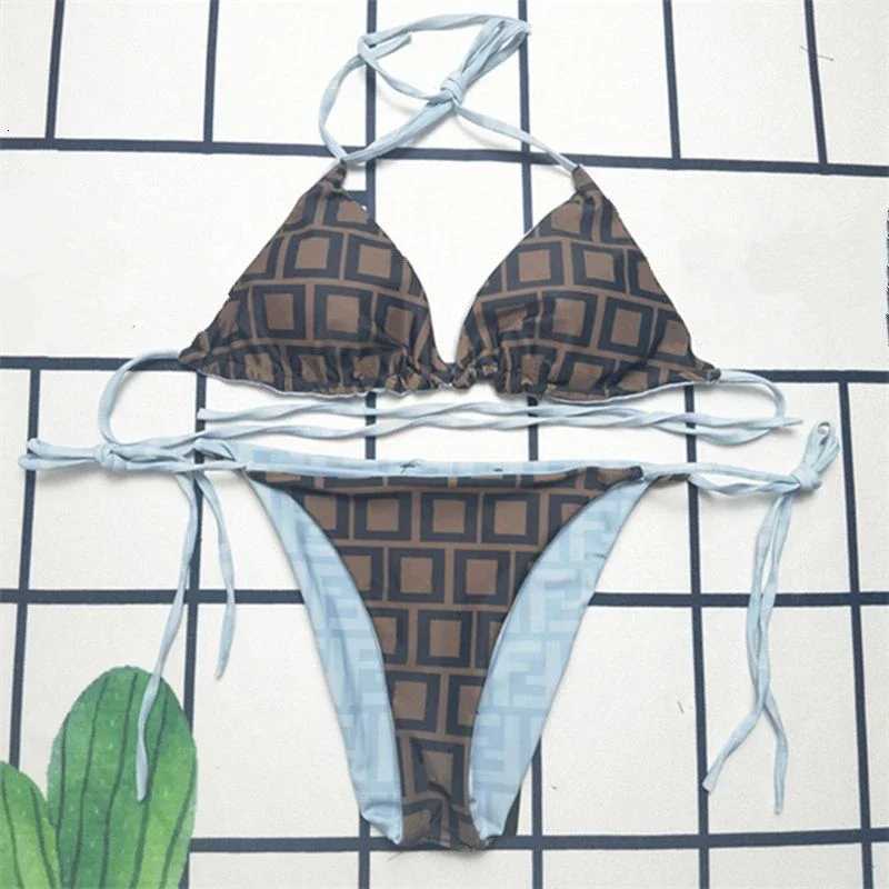 2025 Summer New Womens Swimsuit Sexy and Fashionable Hanging Neck Strap Bareback Beach BikiniT260318