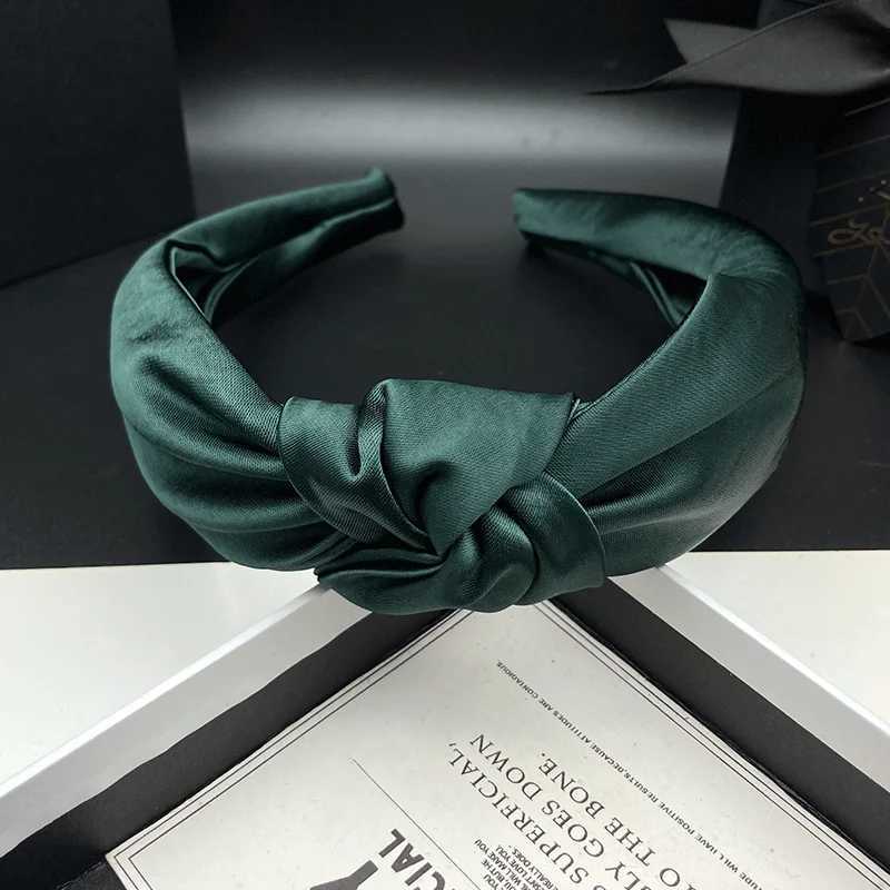 Luxury Dark Green Velvet Hair Clip Headband for Women High-End High Crown Hair Tie Headwear Pressed Hair Wash Band H260319