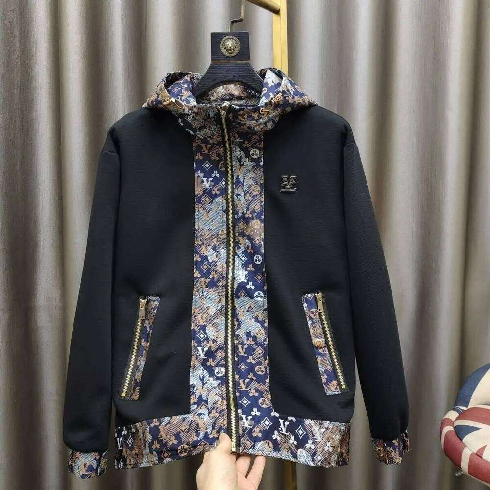 Spring And Autumn New Fashion Hooded Designer Fashion Light Luxury Splicing Versatile Top Men's Trend Jacket - view 7