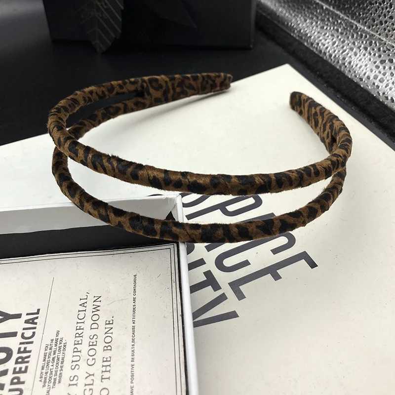 French Ins leopard print hair clip womens new style simple narrow edge hair tie headband pressed hair wash headband H260319