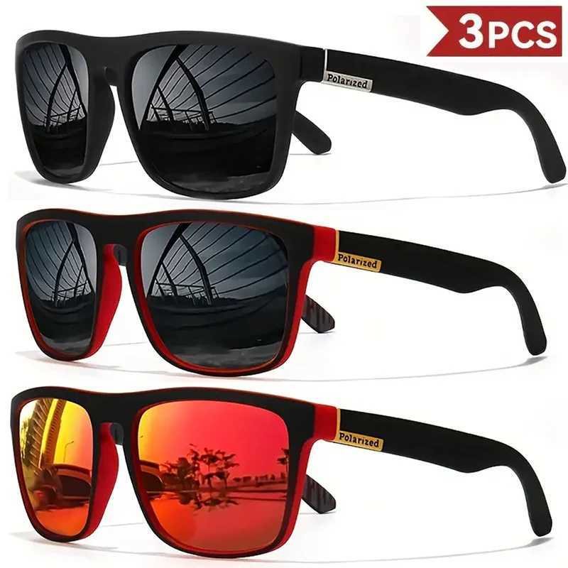 1/3/4PCS Men Classical Square Sports Sunglasses Lightweight PC Frame UV400 for Driving Fishing Cycling Unisex Durability H260319 - view 7