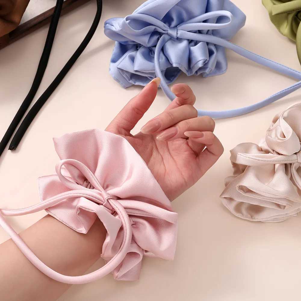 Bow Ribbon Hairbands Long Elastic Sweet Scrunchies Flowers Hair Tied Bands Head Rope Women Korean Girl Ponytail Hair Accessories H260319