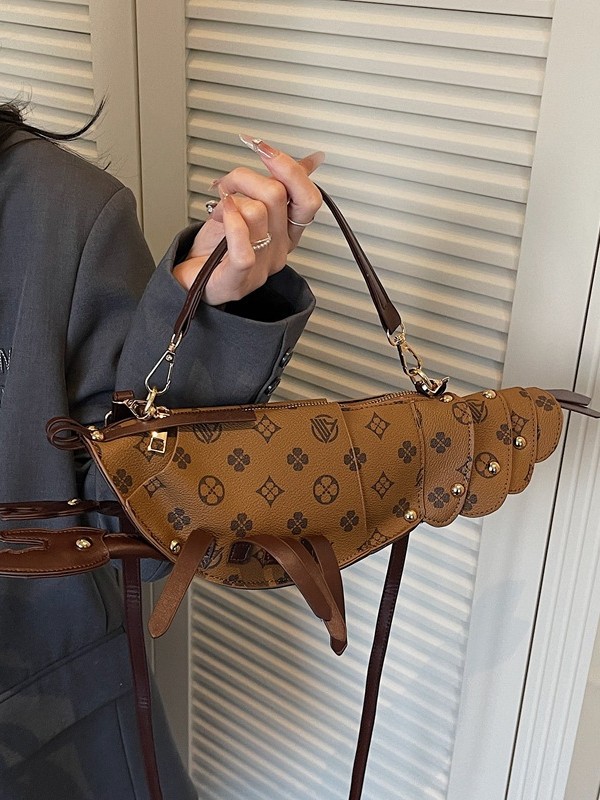 Crayfish bag chain cute small bag letter design crossbody bag European and American personalized women's bag trendy girl