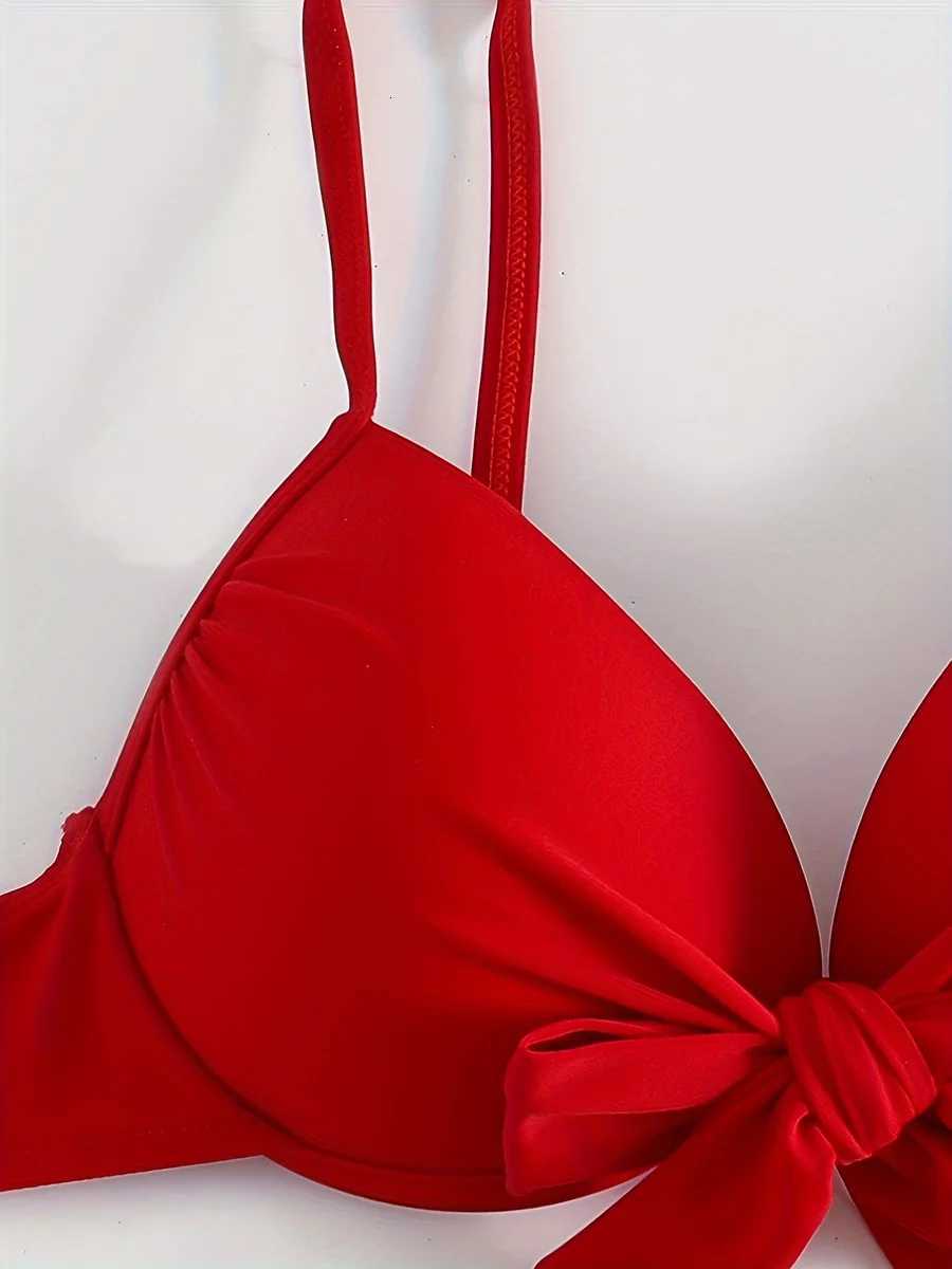 Sexy Knotted Underwired Bra Cup Bikini Women Swimsuit Female Swimwear Two-pieces Bikini Set Push Up Bikinis Bathing Suit SwimT260318