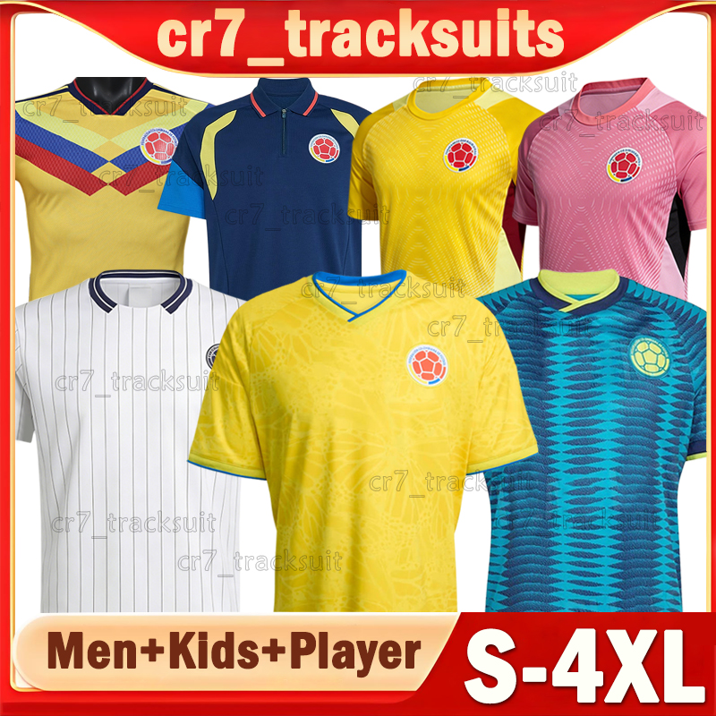 XXXL 4XL Colombia national football team Soccer Jerseys 2025 LUIS DIAZ JAMES SUAREZ QUINTERO Player Verison Football Shirts Retro 1990 94 2001 14 Men Women kdis kits