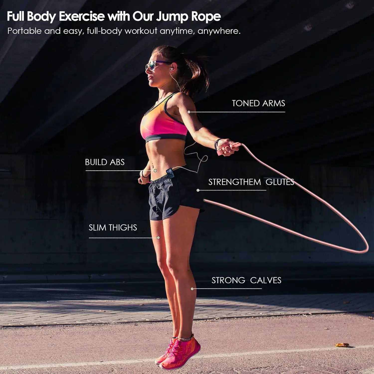 2 Pack Adjustable PVC Jump Rope for Fitness Tangle-Free Speed Rope for Men Women Kids M260319