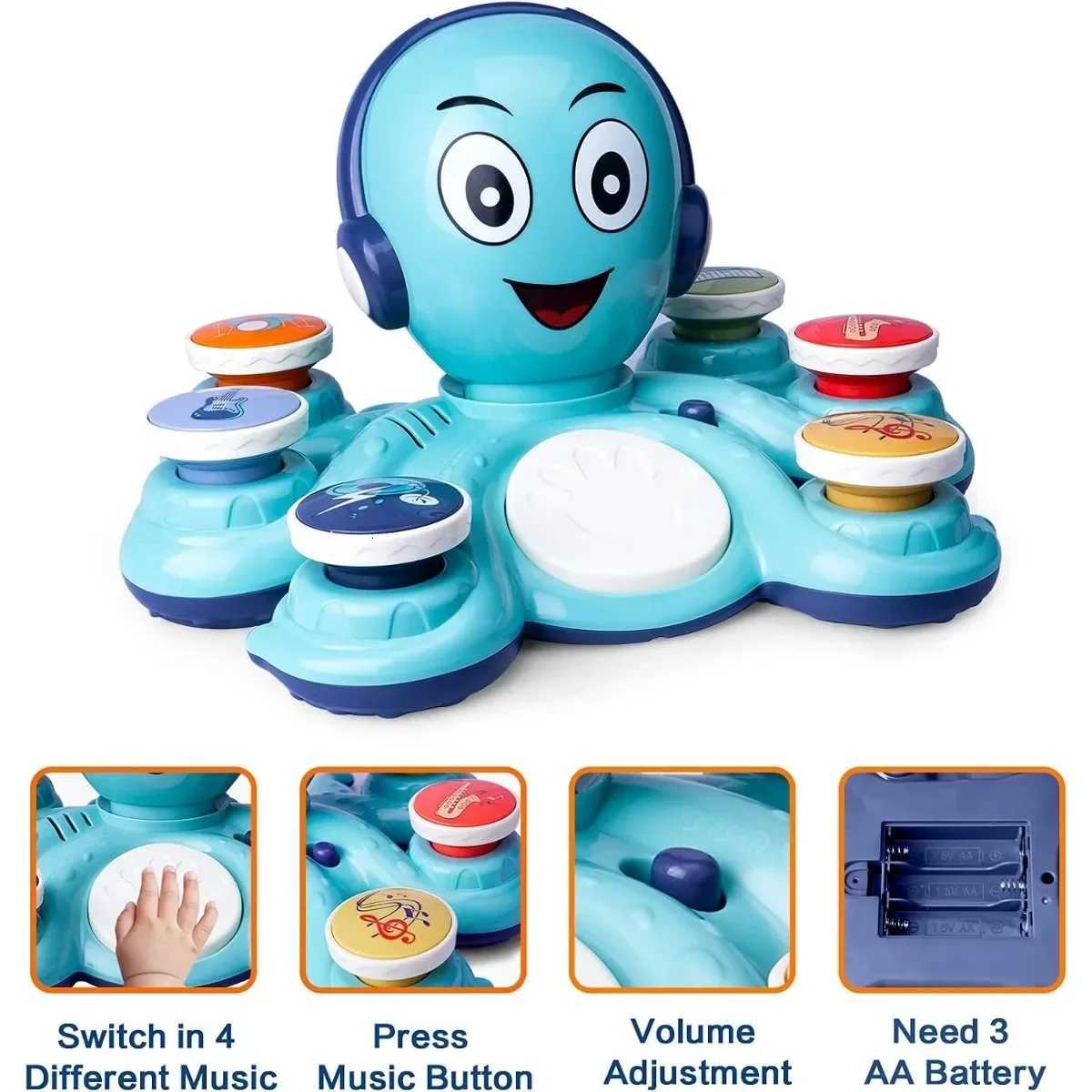 Baby Musical Octopus Toy for Toddlers Preschoolers Interactive Educational Music Learning Toy with Fun Lights Sounds Gift Y260319