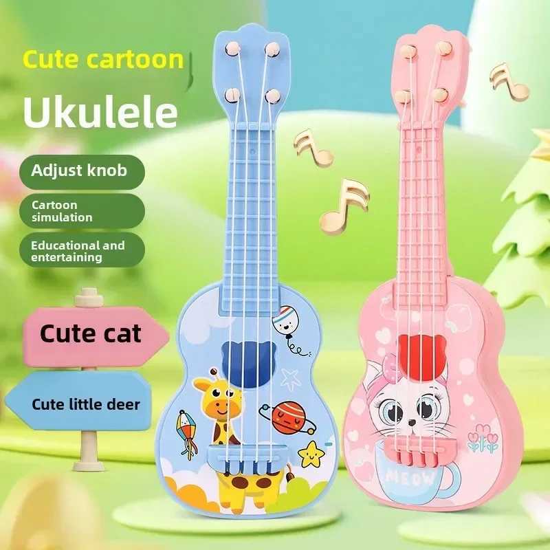 Children Ukulele Musical Toys 4 Strings Small Guitar Montessori Education Instruments Music Toy Musician Learning Gift Y260319
