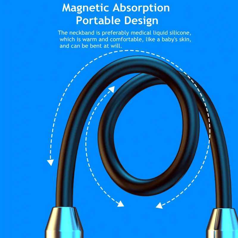 Magnetic Neckband Earphone 130mAh Wireless Bluetooth Running Sports Headphones Earplug Waterproof Noise Cancele with Microphone D260319
