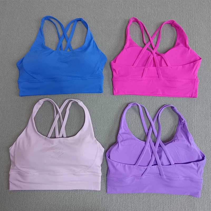 Yoga sports bra Solid color womens Bras Soft cross back sports bra fitness exercise tight fitting training jogging sports bras Z20260319