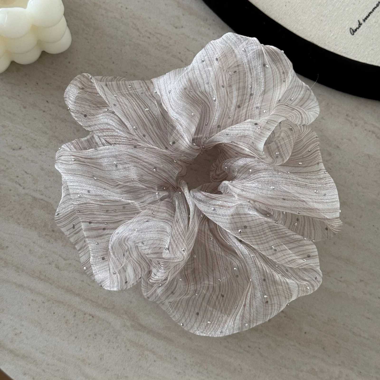 1Pc Sheer Glitter Scrunchies Set Elegant Organza Hair Ties Chic Hair Accessories for Women H260319