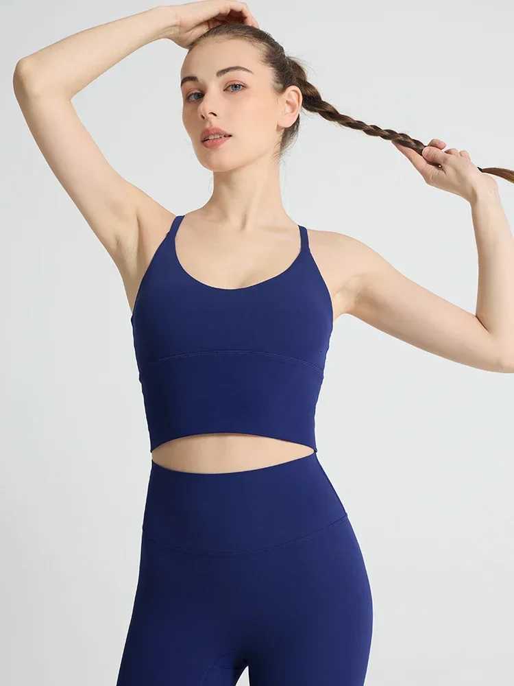 Solid Color Womens Sports Bra Sexy Cross Strap Beautiful Back Sports Top Outdoor Jogging Pilates Breathable Yoga Clothing Z20260319